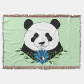 Panda Bear Lotus Blume Blue Decke (Vorderseite)