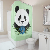 Panda Bear Lotus Blume Blue Duschvorhang (Beispiel)