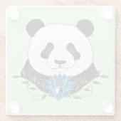 Panda Bear Lotus Blume Blue Glasuntersetzer (Rückseite)