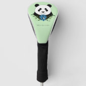 Panda Bear Lotus Blume Blue Golf Headcover (Vorderseite)