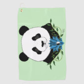 Panda Bear Lotus Blume Blue Golfhandtuch (Vorderseite)