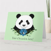 Panda Bear Lotus Blume Blue Karte (Vorderseite)