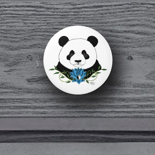 Panda Bear Lotus Blume Blue Keramikknauf