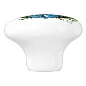 Panda Bear Lotus Blume Blue Keramikknauf (Seitenansicht)