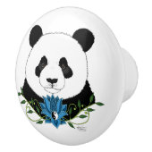 Panda Bear Lotus Blume Blue Keramikknauf (Rechts)