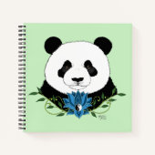 Panda Bear Lotus Blume Blue Notizblock (Vorderseite)