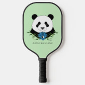 Panda Bear Lotus Blume Blue Pickleball Schläger (Vorderseite)