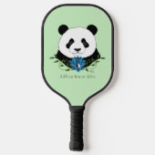 Panda Bear Lotus Blume Blue Pickleball Schläger (Rückseite)