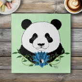 Panda Bear Lotus Blume Blue Puzzle