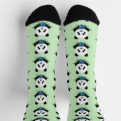 Panda Bear Lotus Blume Blue Socken (Oben)