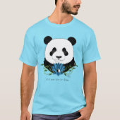 Panda Bear Lotus Blume Blue T-Shirt (Vorderseite)