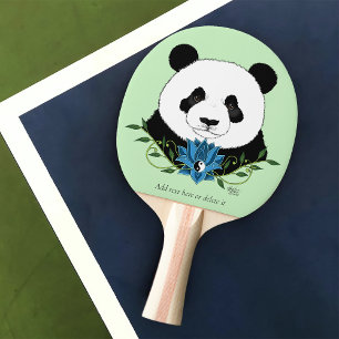 Panda Bear Lotus Blume Blue Tischtennis Schläger