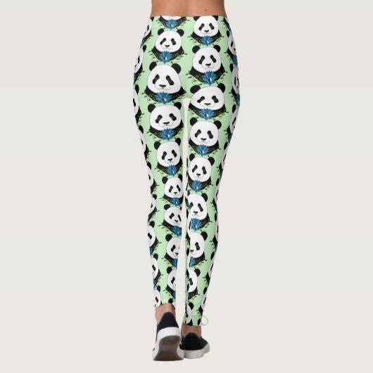 Panda Bear Lotus Blume Leggings (Rückseite)