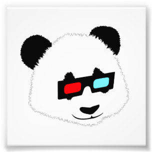 Panda Bear mit 3D-Brille Fotodruck