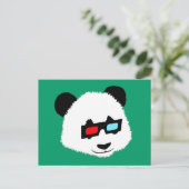 Panda Bear mit 3D-Brille Postkarte (Stehend Vorderseite)