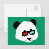 Panda Bear mit 3D-Brille Postkarte (Vorne/Hinten)