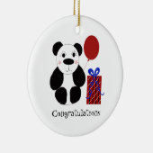 Panda Bear mit Balloon Herzlichen Glückwunsch Keramikornament (Rechts)
