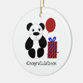 Panda Bear mit Balloon Herzlichen Glückwunsch Keramikornament (Links)