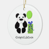 Panda Bear mit Balloon Herzlichen Glückwunsch Keramikornament (Links)