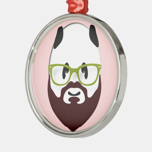 Panda Bear mit Bart Ornament Aus Metall (Links)