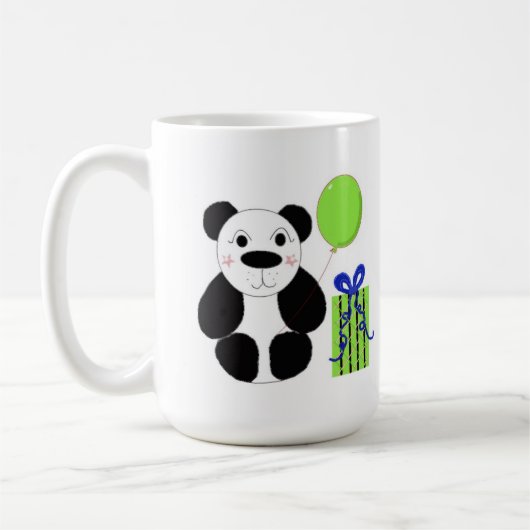 Panda Bear mit grünem Ballon Kaffeetasse (Links)
