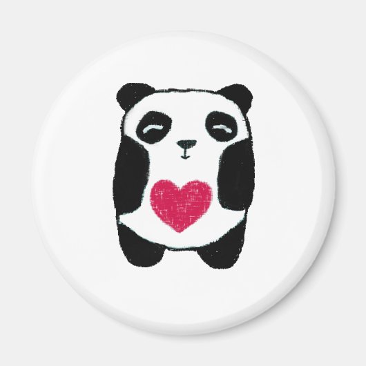 Panda Bear mit Herzmagneten Magnet (Vorne)