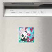 Panda Bear mit Kawaii Girl Magnet (In Situ (Geschirrspüler))