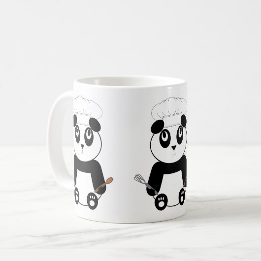 Panda Bear mit Koch Hut-Tasse Kaffeetasse (Vorderseite Links)