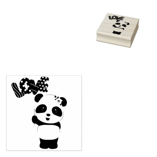 Panda Bear mit Liebe Balloons Gummi Briefmarke Gummistempel (Stempel)
