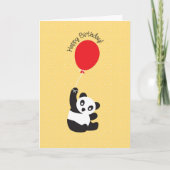 Panda Bear mit Red Balloon Geburtstag Karte (Vorderseite)
