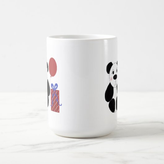 Panda Bear mit Red Balloon Kaffeetasse (Mittel)