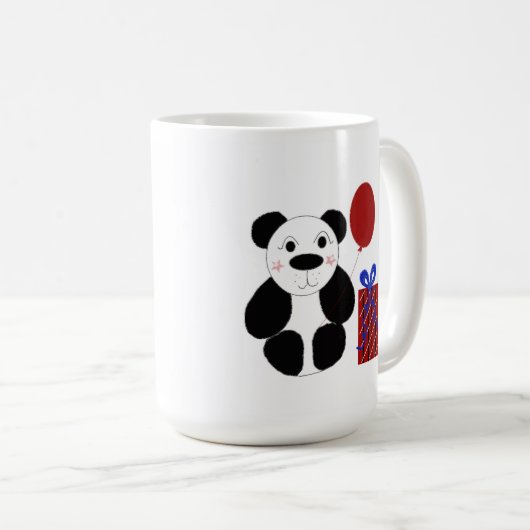 Panda Bear mit Red Balloon Kaffeetasse (VorderseiteRechts)
