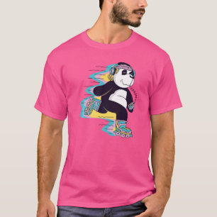 Panda Bear mit Roller-Skaten für Skater und Bär T-Shirt