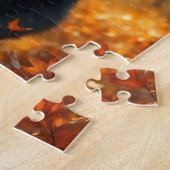 Panda Bear mit rotem Ballon im Herbst Puzzle (Seite)