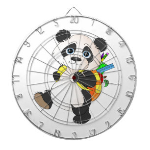 Panda Bear mit Rucksack Dartscheibe