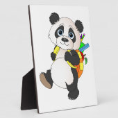 Panda Bear mit Rucksack Fotoplatte (Seite)