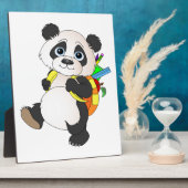 Panda Bear mit Rucksack Fotoplatte (Seite)