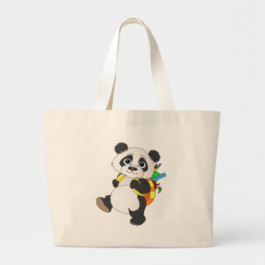Panda Bear mit Rucksack Jumbo Stoffbeutel (Vorne)
