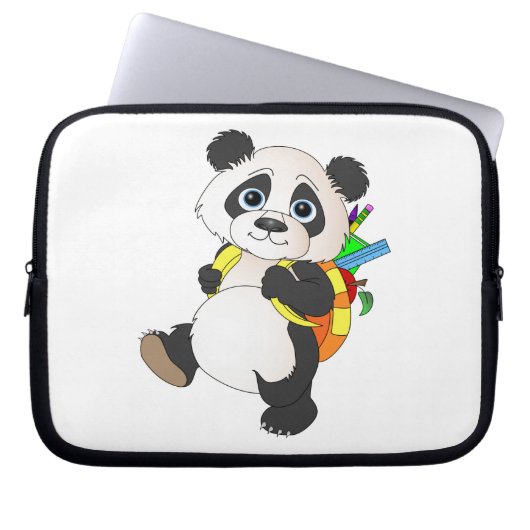 Panda Bear mit Rucksack Laptopschutzhülle (Vorderseite)