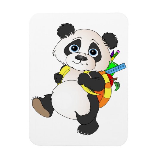 Panda Bear mit Rucksack Magnet (Vertikal)