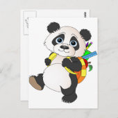 Panda Bear mit Rucksack Postkarte (Vorne/Hinten)