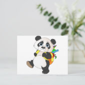 Panda Bear mit Rucksack Postkarte (Stehend Vorderseite)