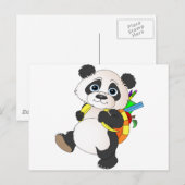 Panda Bear mit Rucksack Postkarte (Vorne/Hinten)