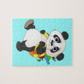 Panda Bear mit Rucksack Puzzle (Horizontal)