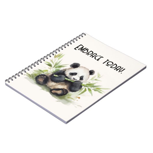 Panda Bear mit Zitat Notizblock (Linke Seite)