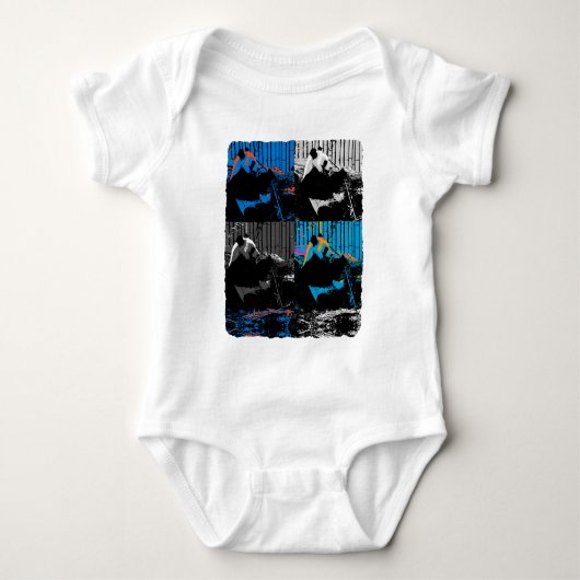 Panda Bear Multipanel Modernes Design Baby Strampler (Vorderseite)