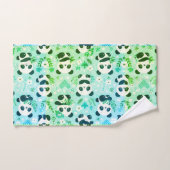Panda Bear Muster Green Print Badhandtuch Set (Handtuch)