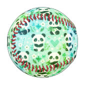 Panda Bear Muster Green Print Baseball (Vorderseite Links)