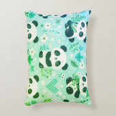 Panda Bear Muster Green Print Dekokissen (Vorderseite(Vertikal))