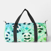 Panda Bear Muster Green Print Duffle Bag (Vorderseite)